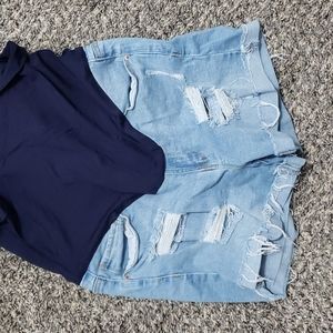 Maternity jean shorts